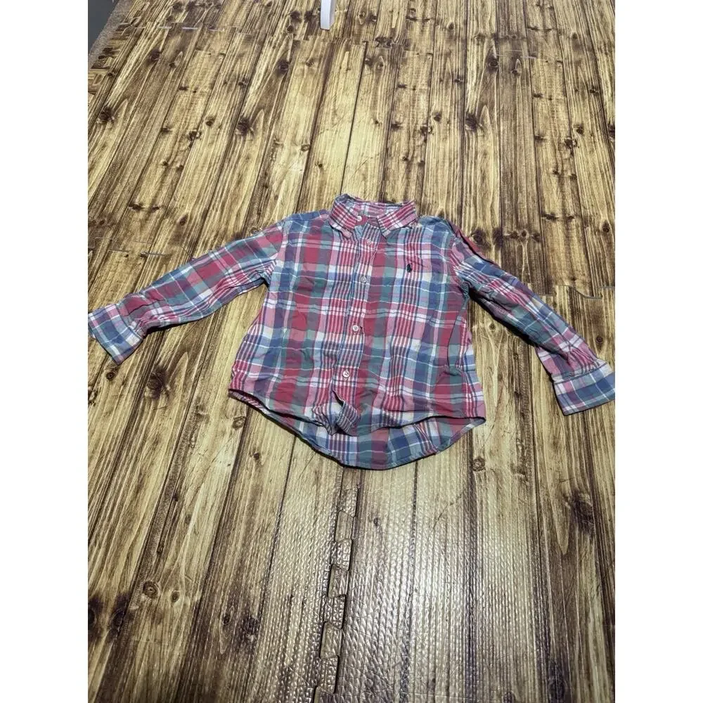 Ralph Lauren Boys Toddler Plaid Button Down Shirt Size 3/3T